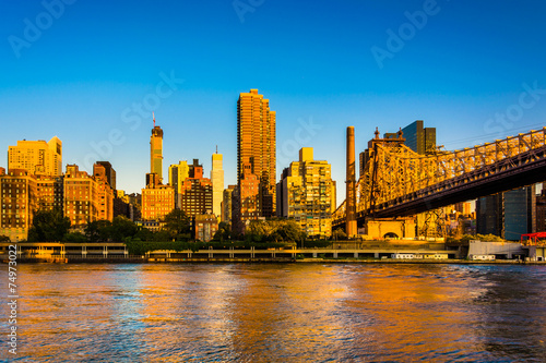 Morning light on the Manhattan skyline and Queensboro Bridge  se