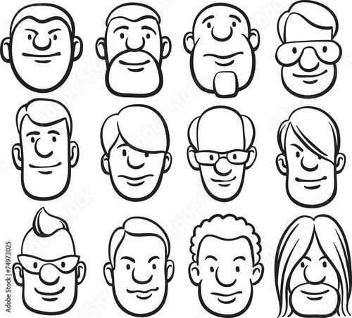 whiteboard drawing - cartoon faces