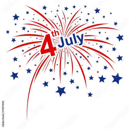 Vector firework 4th of july american independence day