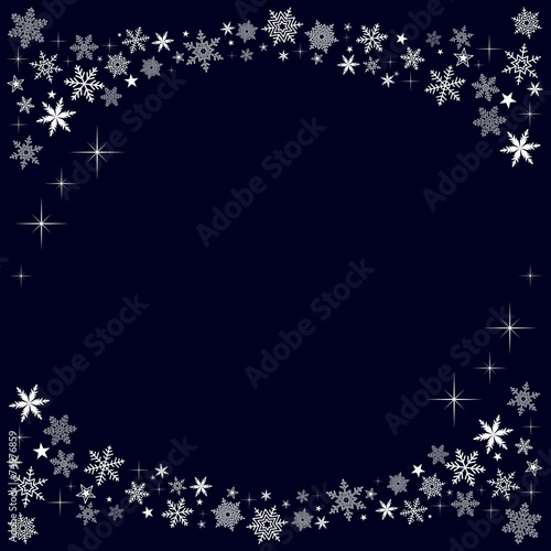 Décor flocons de neige sur fond nuit