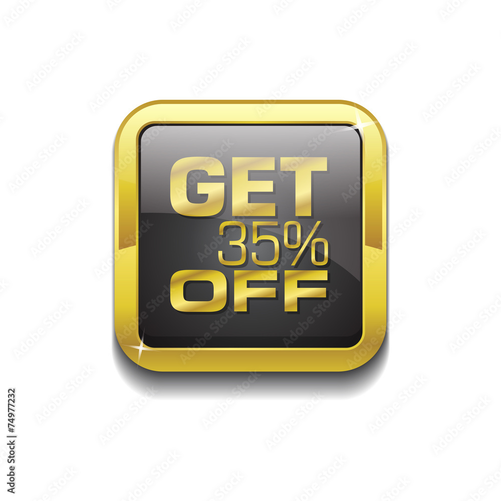 Get 35 percent Gold Vector Icon Button Get 35 percent Gold Vector Icon Button