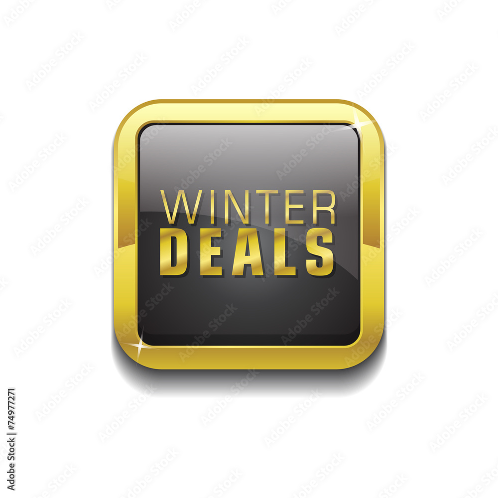 Winter Deals Gold Vector Icon Button Winter Deals Gold Vector Icon Button