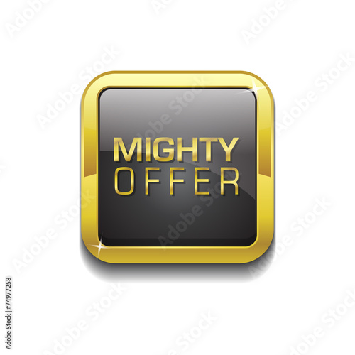 Mighty Offer Gold Vector Icon Button