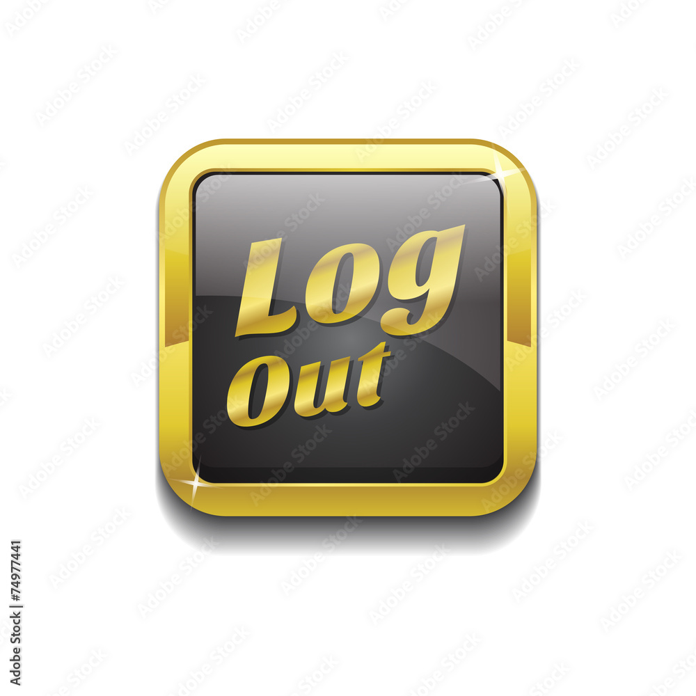 Log Out Gold Vector Icon Button