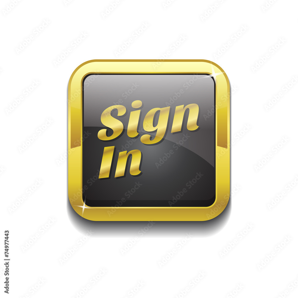 Sign In Gold Vector Icon Button Sign In Gold Vector Icon Button