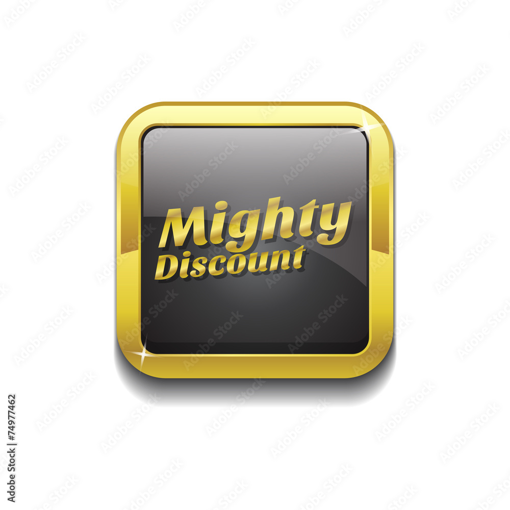 Mighty Discount Gold Vector Icon Button Mighty Discount Gold Vector Icon Button