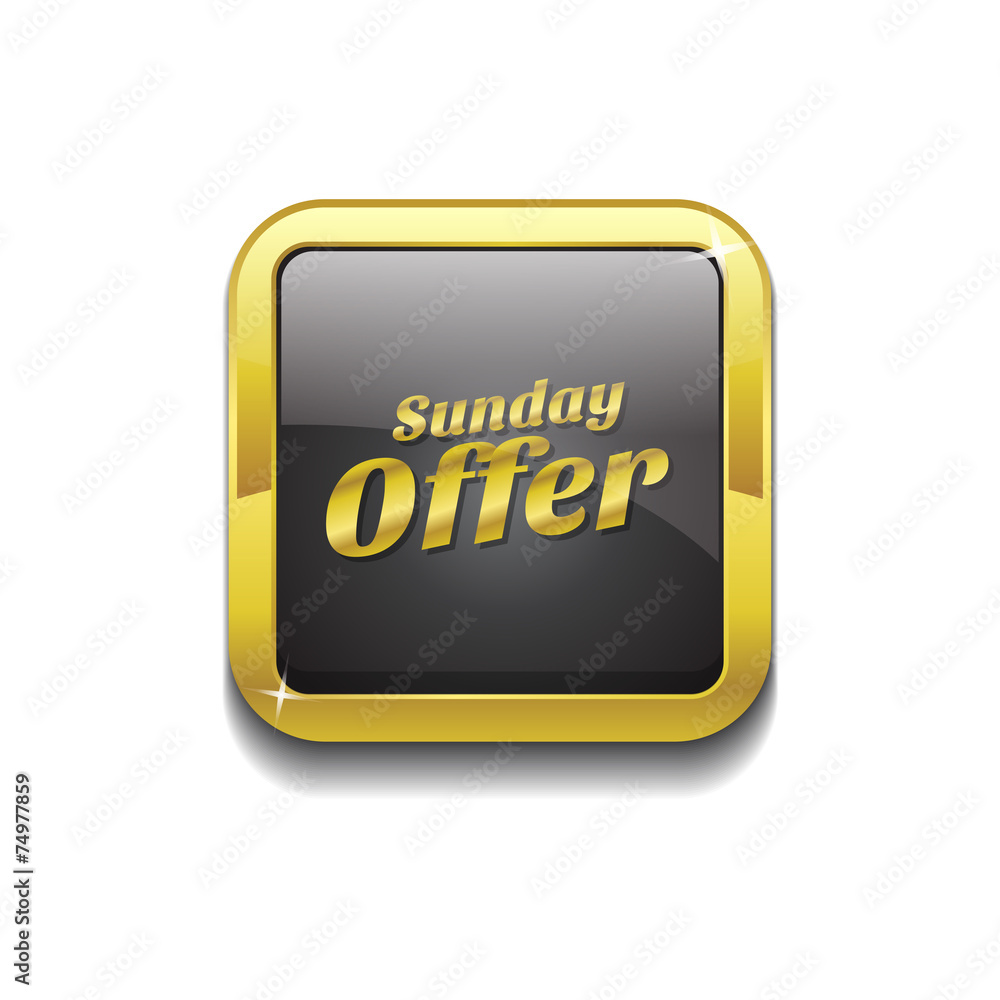 Sunday Offer Gold Vector Icon Button Sunday Offer Gold Vector Icon Button