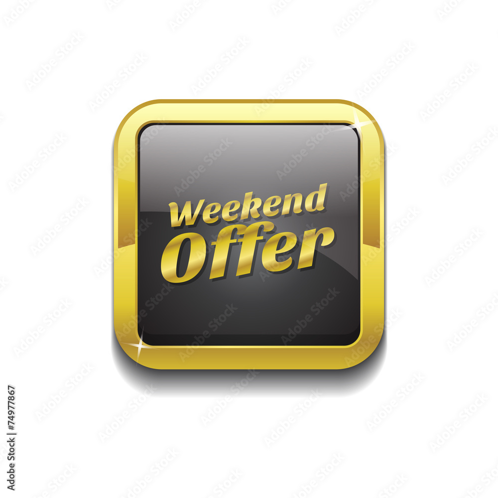 Weekend Offer Gold Vector Icon Button Weekend Offer Gold Vector Icon Button