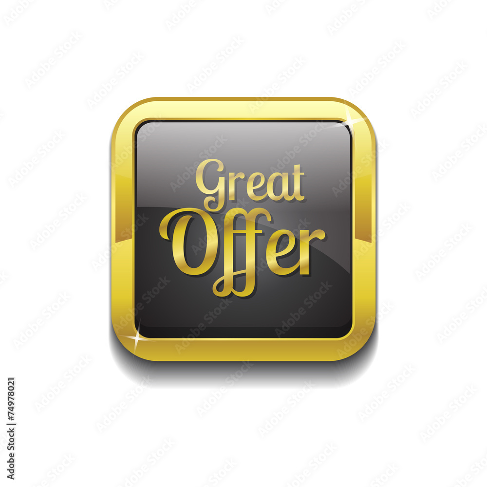 Great Offer Gold Vector Icon Button Great Offer Gold Vector Icon Button