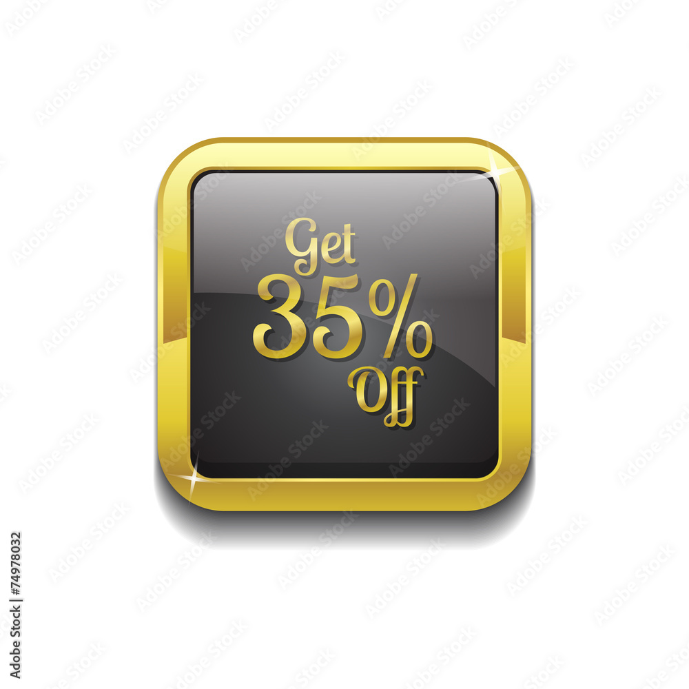 Get 35 percent Gold Vector Icon Button Get 35 percent Gold Vector Icon Button