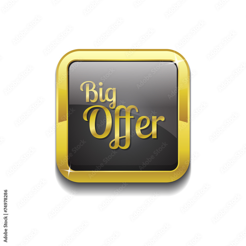 Big Offer Gold Vector Icon Button Big Offer Gold Vector Icon Button