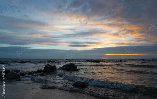 beautiful sea landscape after sunset