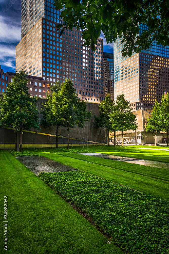 Skyscrapers and the September 11th Memorial Grounds in Lower Man