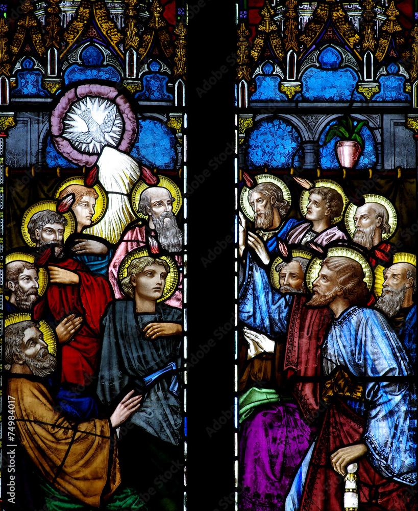 Pentecost in stained glass