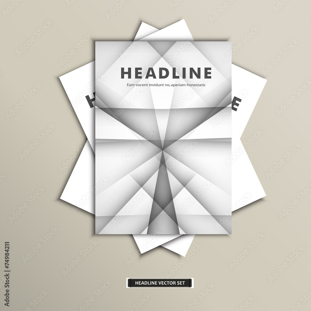 Fototapeta premium Set of brochures with simple lines on covers