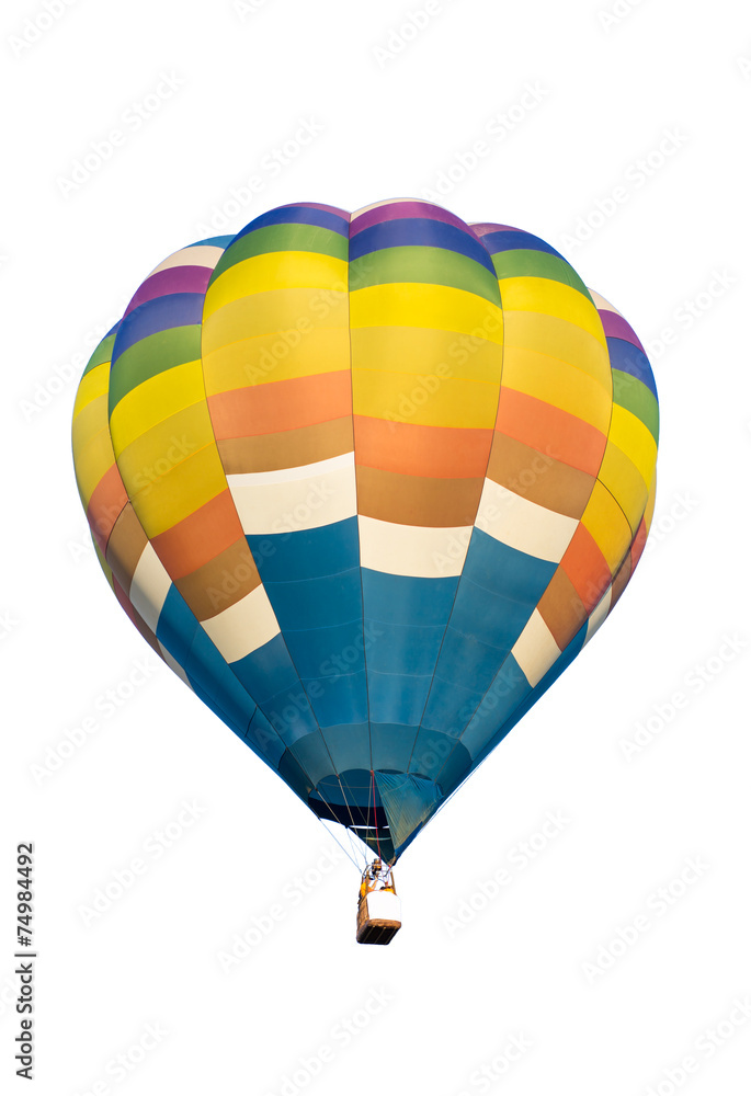 Fototapeta premium Balon na ogrzane powietrze na białym tle