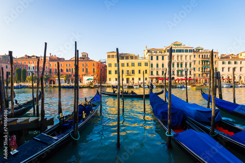 Venice, Gondolas and buildings in the Grand Canal © ronnybas