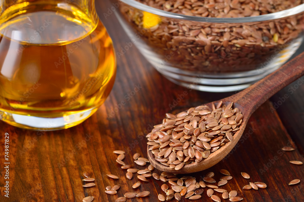 Flaxseeds and linseed oil. Flaxseeds and linseed oil.