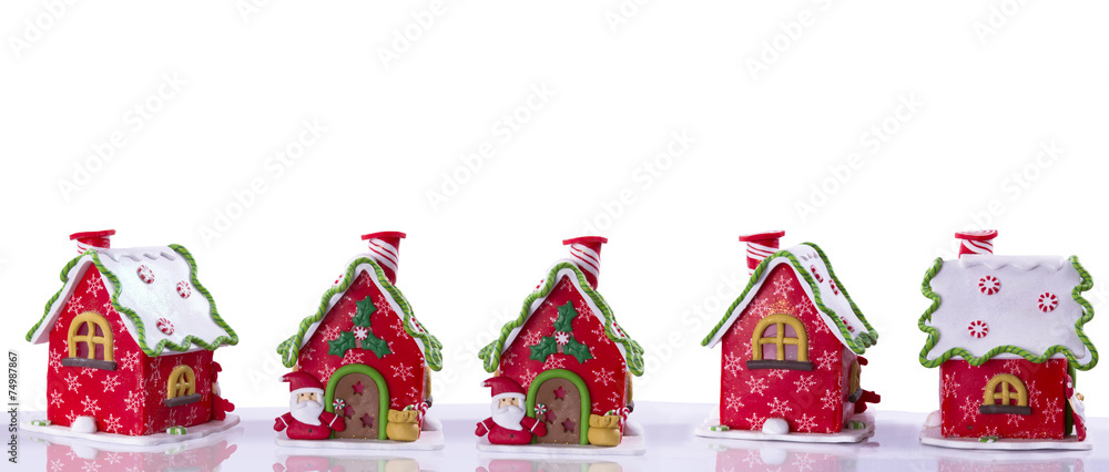 Christmas house decorated with multicolored glaze