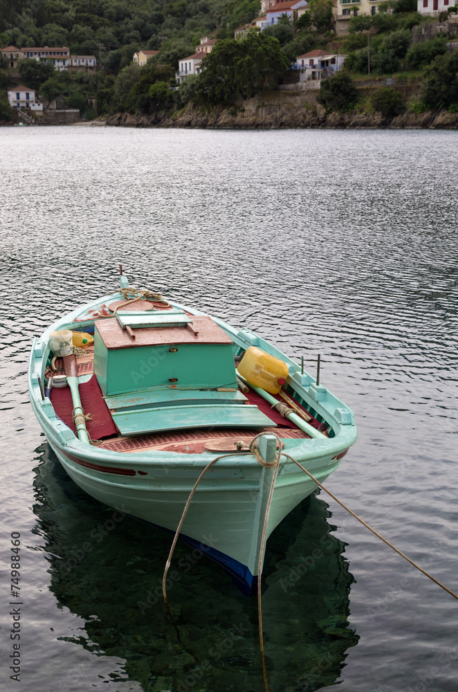 Small fishing boat in Kioni, Ithaca island, Greece