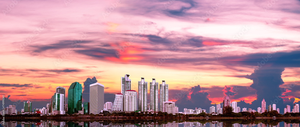 colorful sunset view of buildings