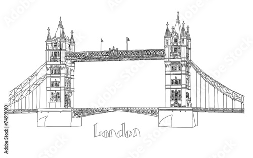 Vector illustration of Tower bridge, London