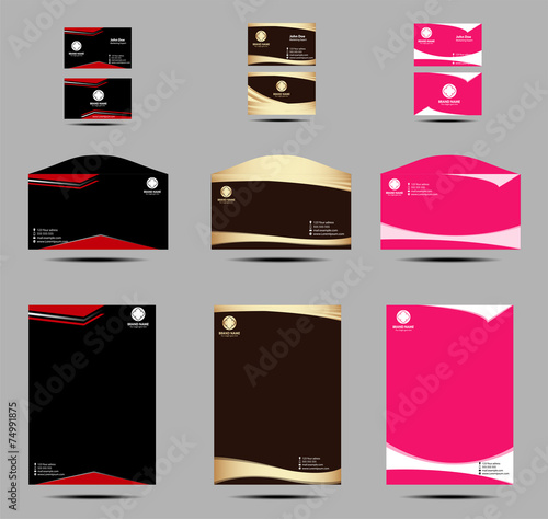 Business card, envelope, letter head template design set