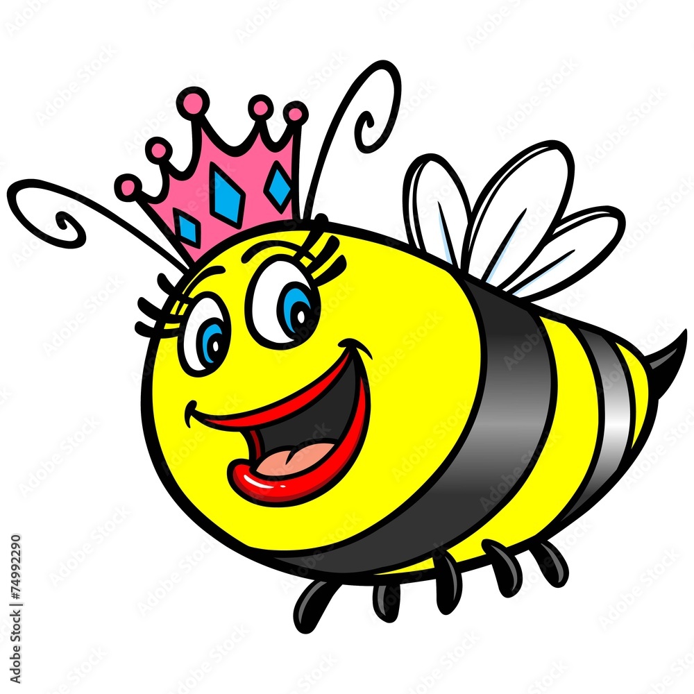 Queen Bee Cartoon Stock Vector | Adobe Stock
