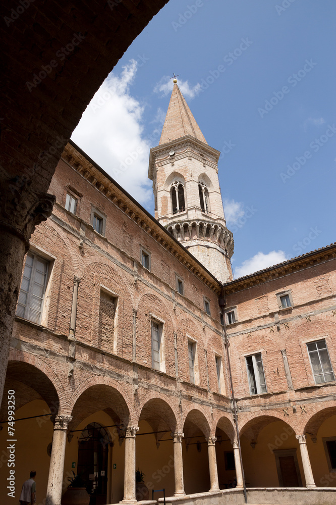 San Pietro cloister and the campanile, Perugia, Umbria
