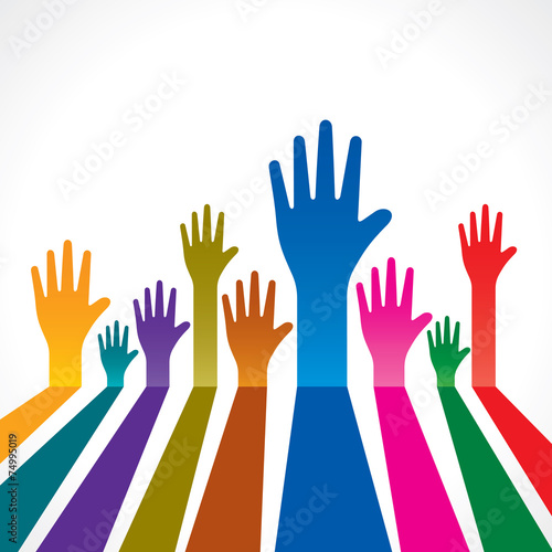 Abstract colorful background with hand stock vector