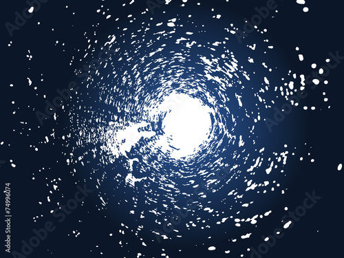 abstract dark blue space with wormhole