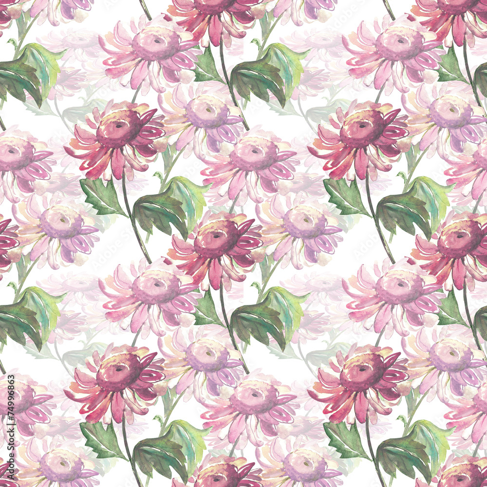 Garden flower seamless pattern