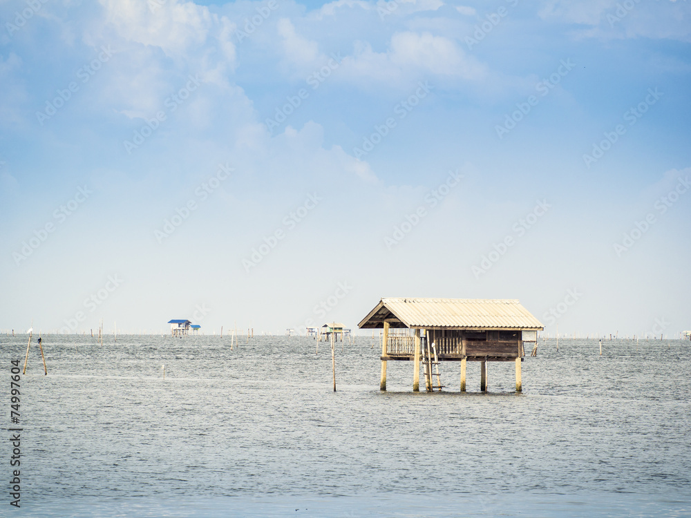 a hut on the sea as home stay