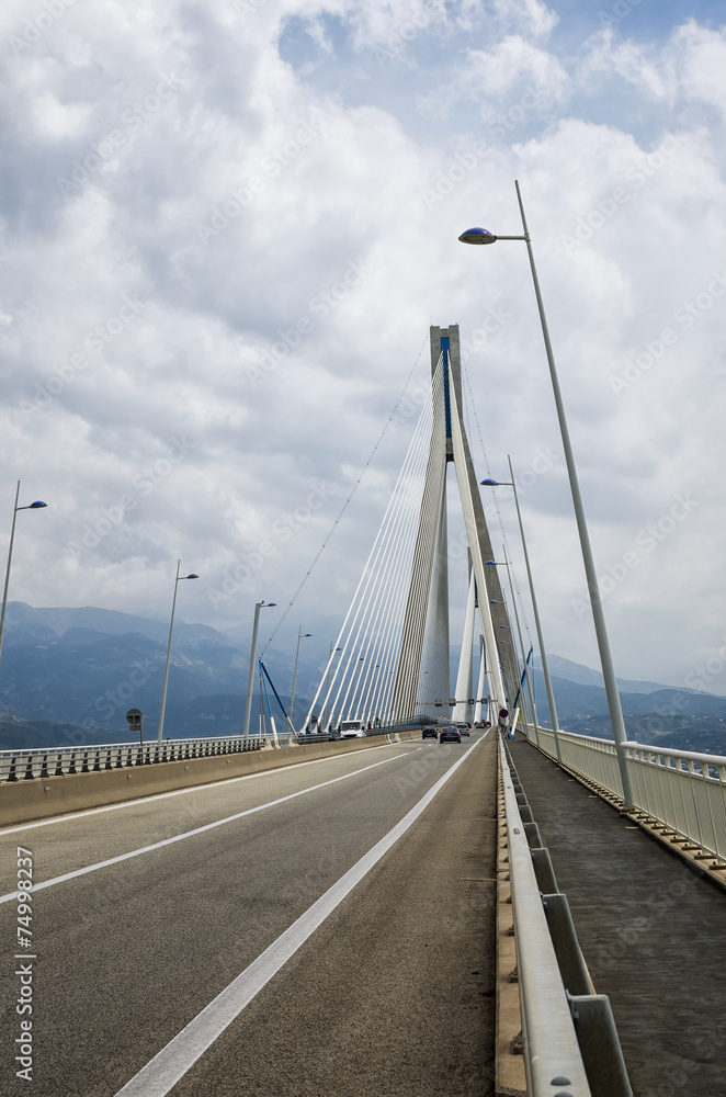 The cable bridge between Rio and Antirrio, Greece