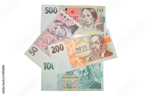 Czech crowns banknotes currency