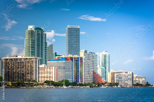 View of the Miami Skyline from Virginia Key  Miami  Florida.