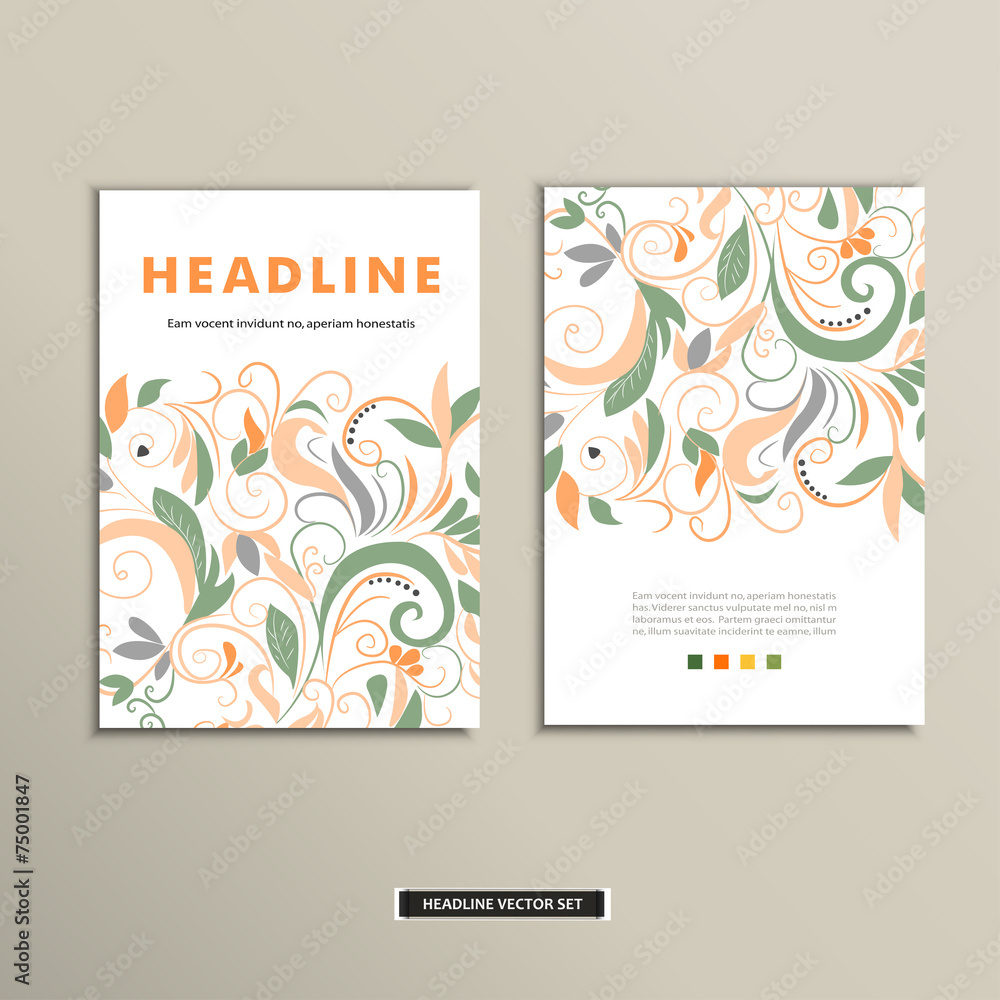Book cover with flowers. Vector vintage design