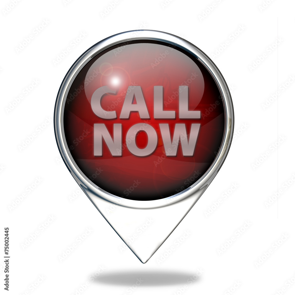 call now pointer icon on white background