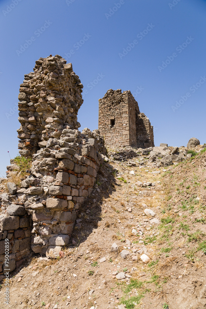 Fototapeta premium Acropolis of Pergamum. The ruins of ancient fortifications