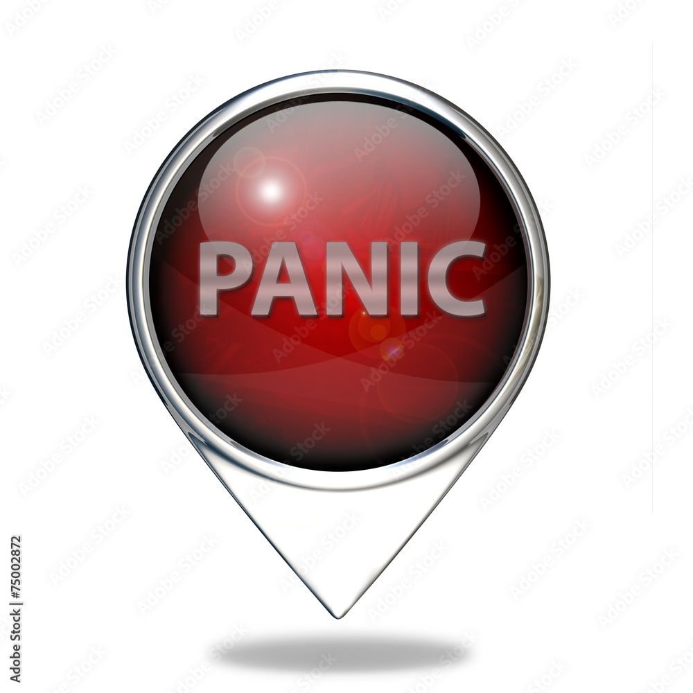 panic pointer icon on white background panic pointer icon on white background