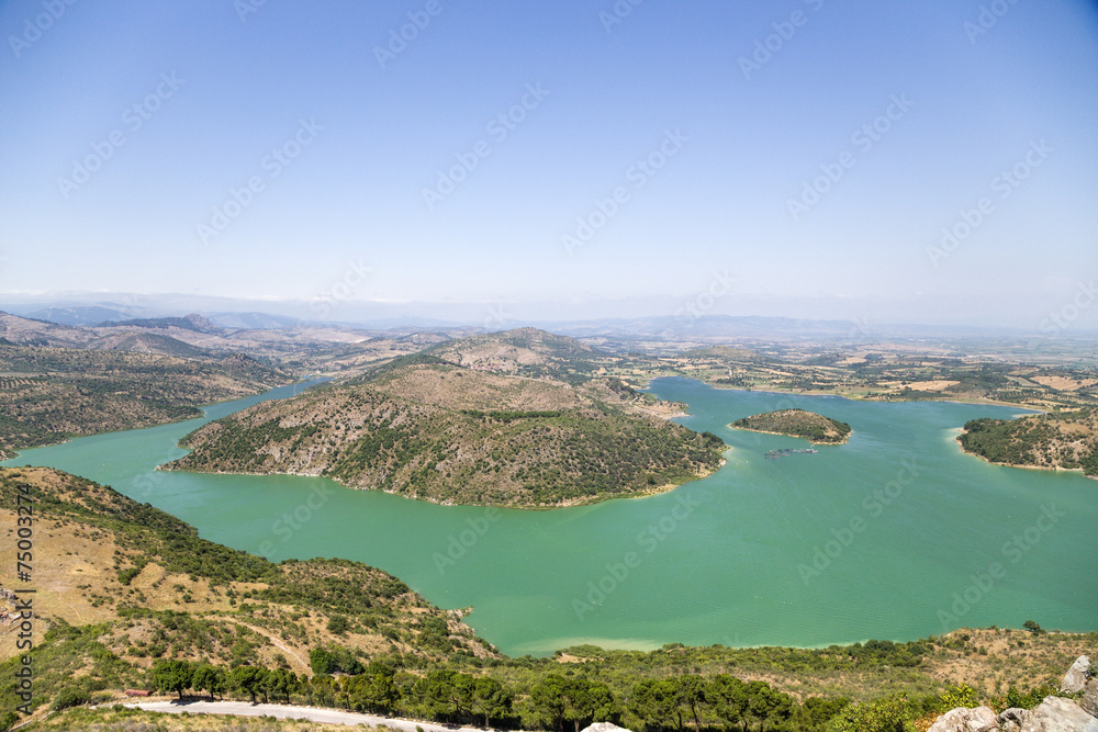 Turkey. Mountain landscape with reservoir. 