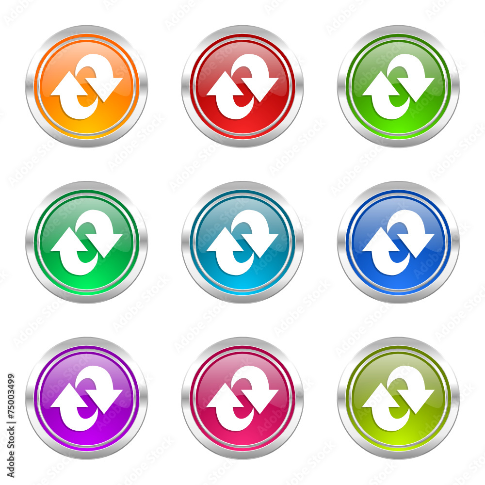rotation colorful vector icons set