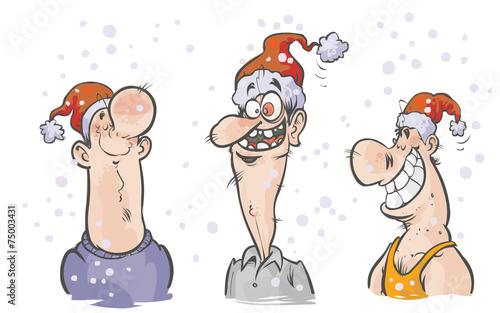 Three funny Xmas characters.