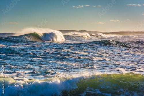 Large waves in the Atlantic Ocean seen from Pemaquid Point, Main © jonbilous