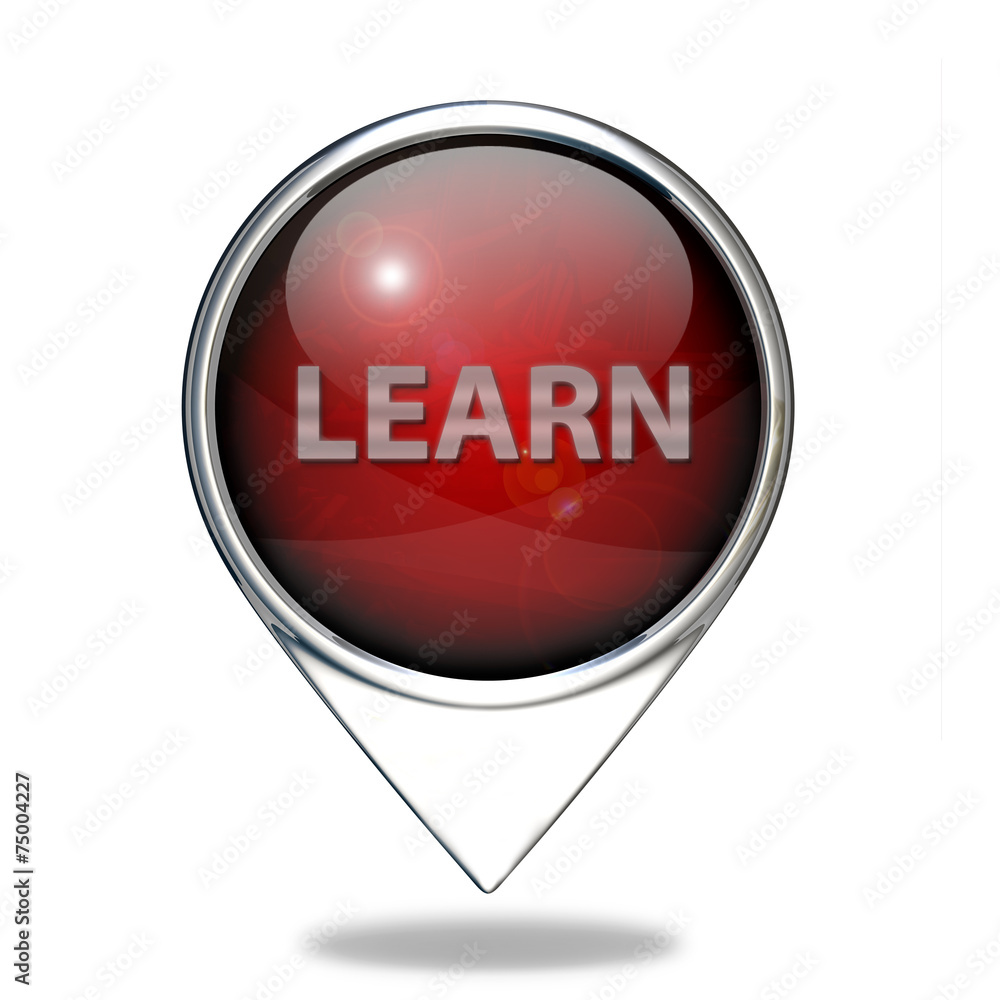 Learn pointer icon on white background