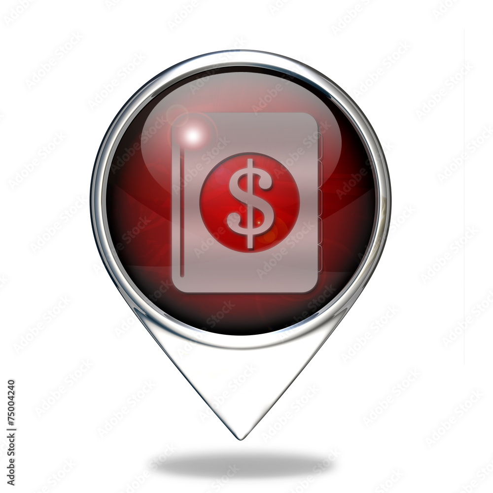 dollar money book pointer icon on white background dollar money book pointer icon on white background