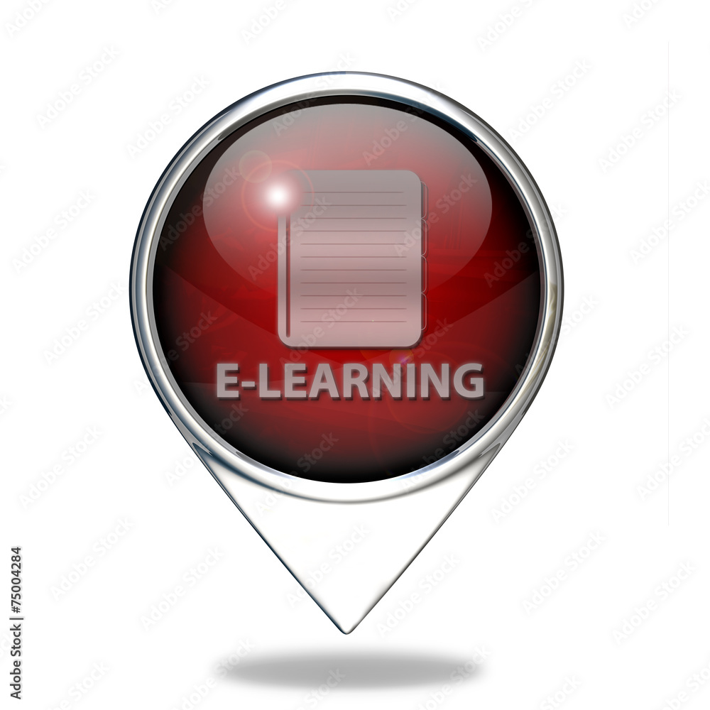 E-learning pointer icon on white background E-learning pointer icon on white background