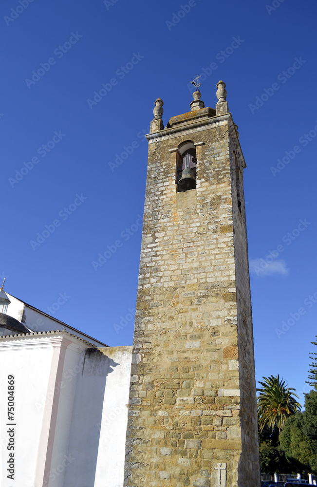 Church bell tower in Querenca, Portugal