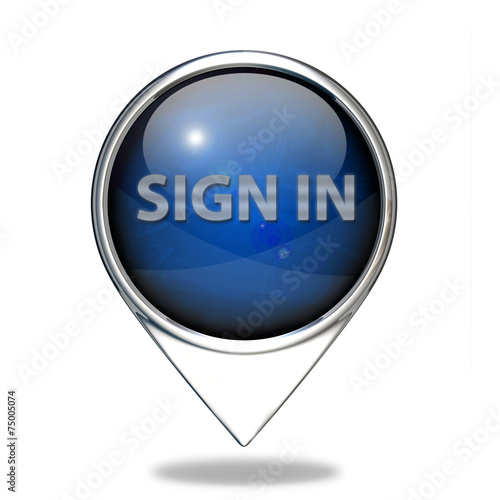 sign in pointer icon on white background