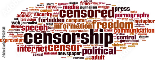 Censorship word cloud concept. Vector illustration